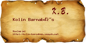Kolin Barnabás névjegykártya